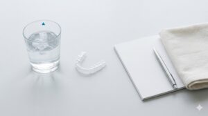 矯正中・矯正後の知覚過敏 ― 冷水とアライナーの静物