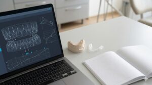 装置の種類は手段 ― 矯正治療の設計を見つめるデスク静物