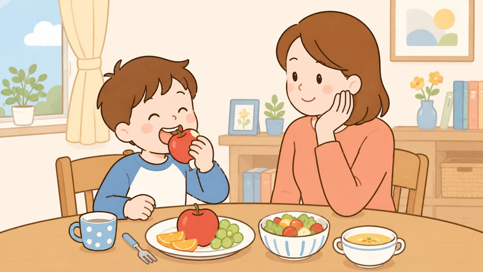 健康な歯でよく噛んで食べ、自信を持って笑う子ども｜こむら小児矯正